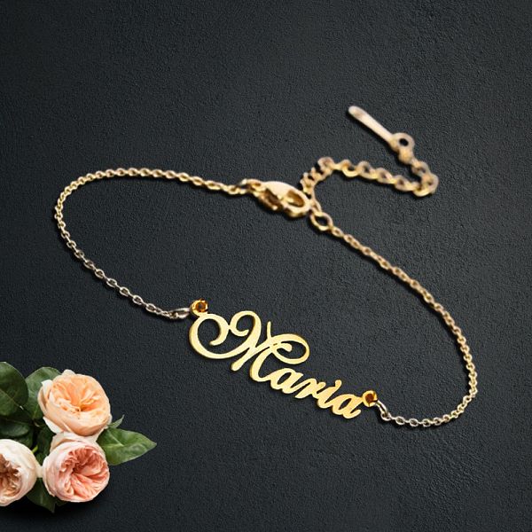 Amazon.com: Chic in Gold - Personalized Baby Name Bracelet Gold Silver Boy  Girl Baptism Gift First Birthday Jewelry for Infant Boys and Girls Custom  Engraved Name ID Bracelet Christmas Easter Back to