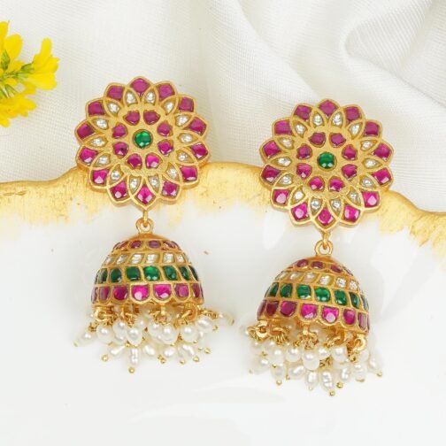 Stylish multicolour gold jhumka online India