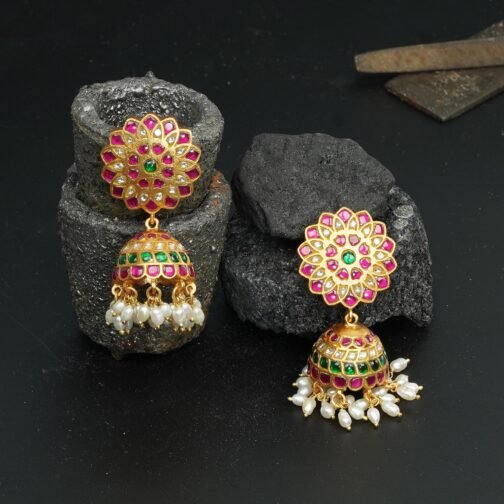Stylish multicolour gold jhumka online India