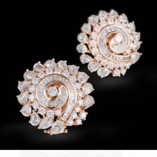Gold plated American Diamond CZ Studs Earrings