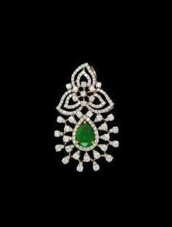 Ethnic American Diamond And Emerald Pendant
