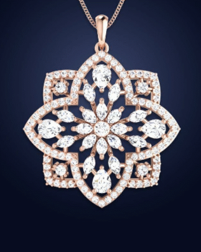 Rose Gold CZ Star Shape Simple pendant