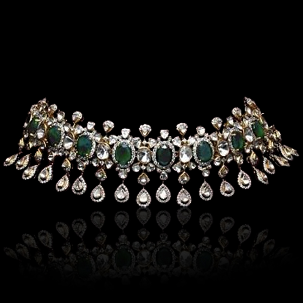 Green Moissanite Silver Diamond Jewelry Sets