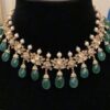 Kundan Choker Set With Green Stones and White Pearls