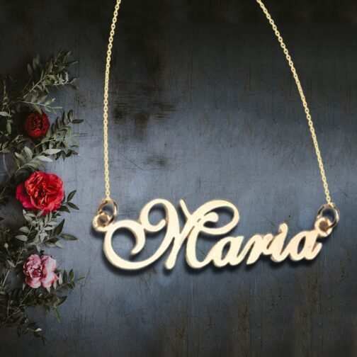 Silver Name Pendent with Simple Chain