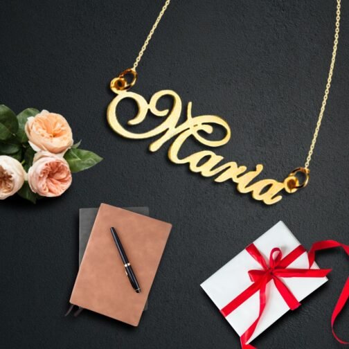 Corporate Silver Name Pendant with Book & Pen