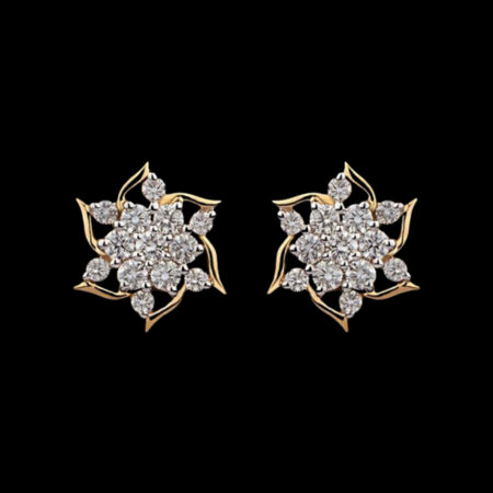 Fashionable Diamond Studs for Daily Wear with a Dazzling Centre Stone