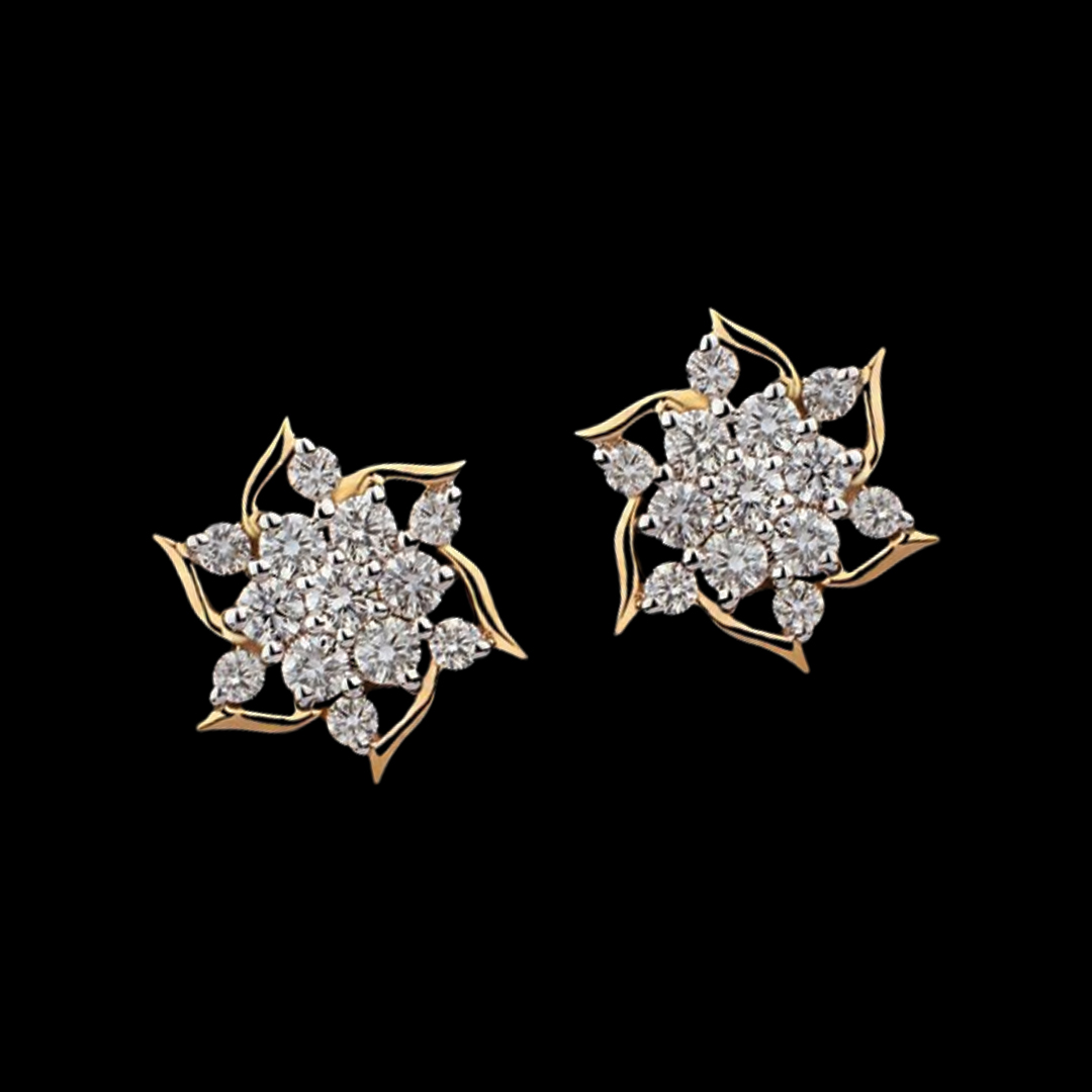 Fashionable Diamond Studs for Daily Wear with a Dazzling Centre Stone
