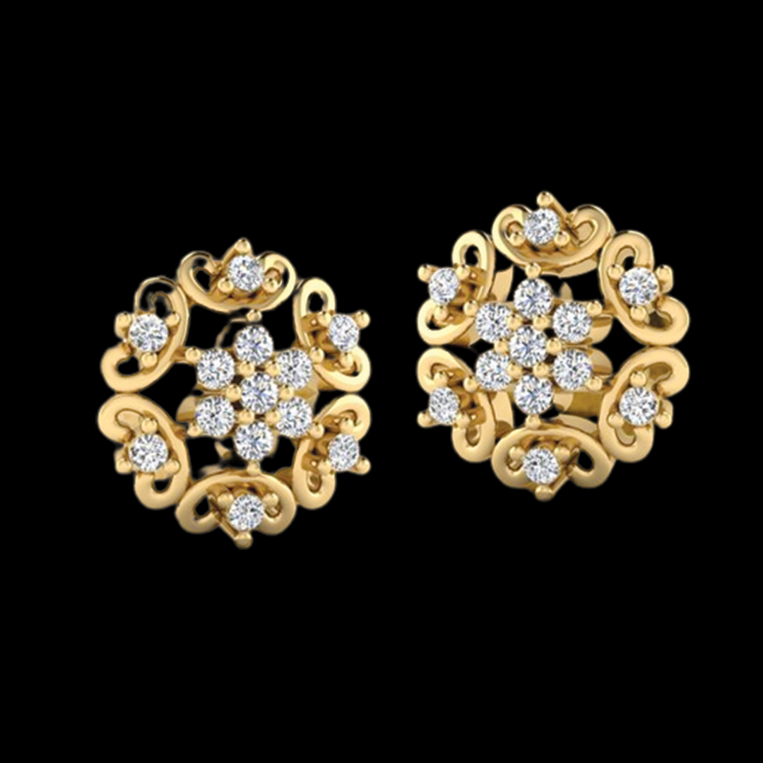 Fashionable Diamond Studs for Daily Wear with a Dazzling Centre Stone