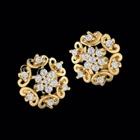 Fashionable Diamond Studs for Daily Wear with a Dazzling Centre Stone
