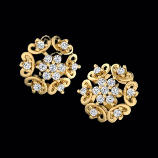 The Roundlet Diamond Earring with Centric Stone work