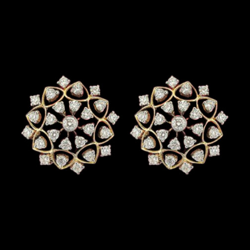 Astonishing diamond earrings with circular studded stone setting on it