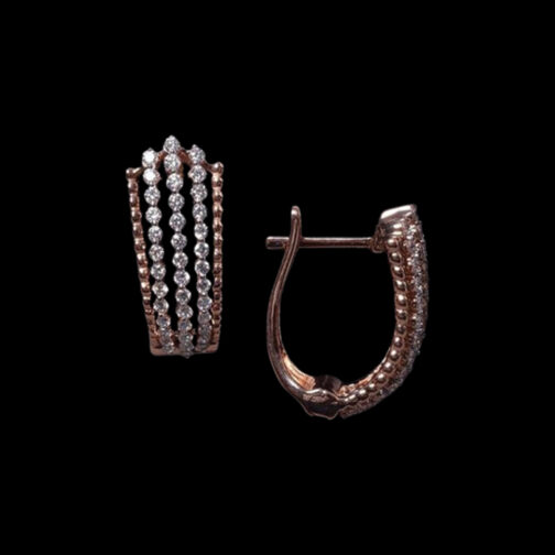 Gracefully aligned diamond earrings...