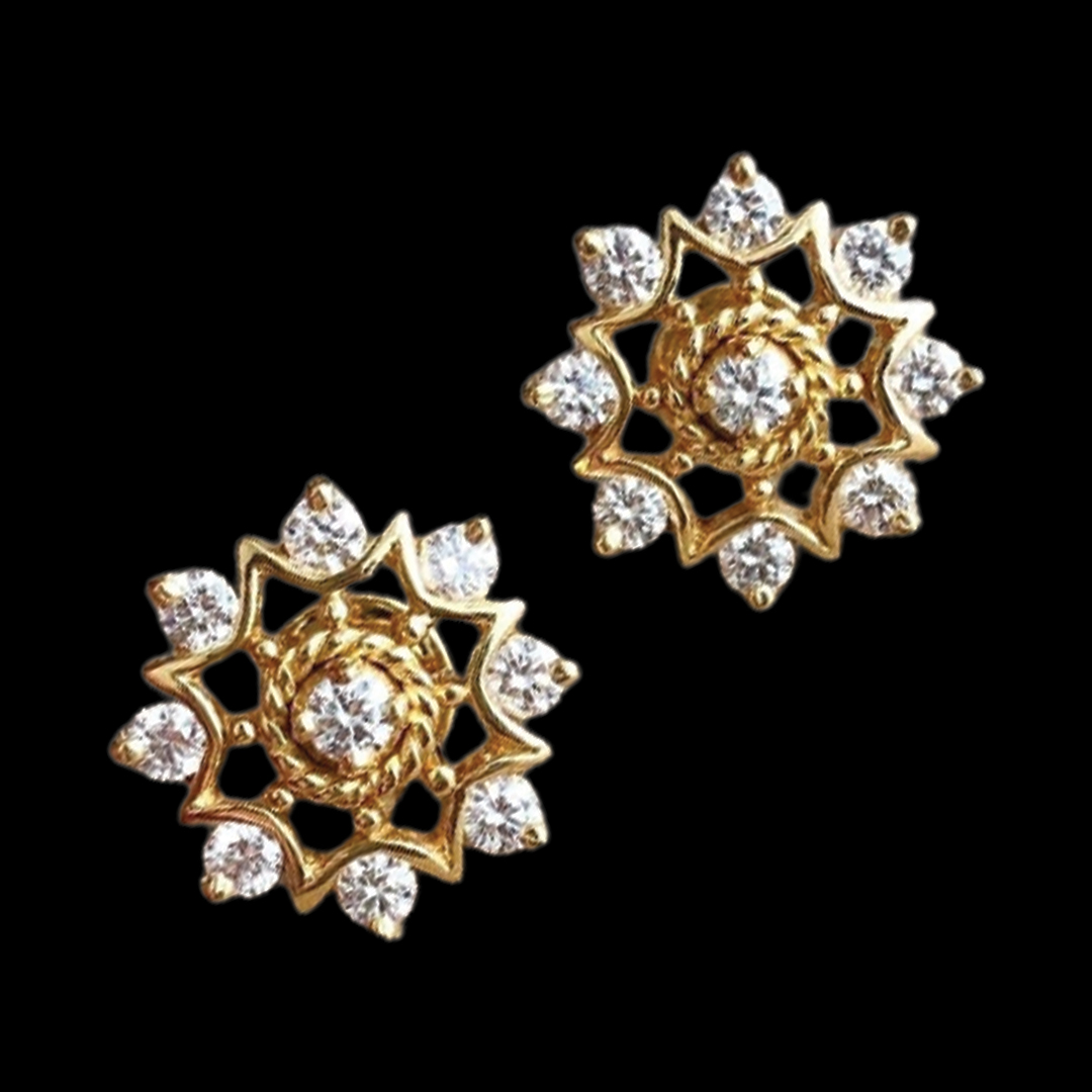 Earrings Yellow gold and diamonds – Castafiore
