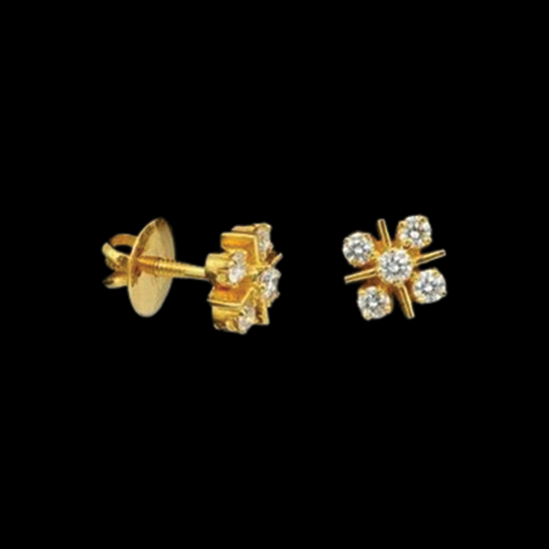 1/10 CT. T.W. Round Cut Natural White Diamond Love Knot Stud Earrings In  14K Yellow Gold Over Sterling Silver (0.1 Cttw, I2-I3 Clarity) - Walmart.com