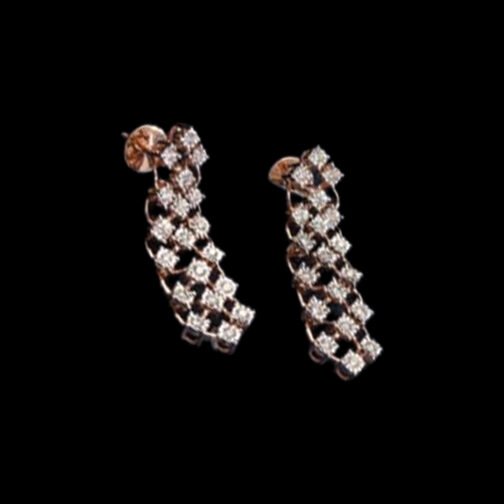 Exclusive Jali Design Diamond Earrings with Designer Stone...