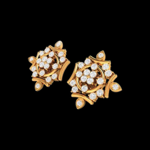Exclusive 22K Gold and Diamond Earrings with Stylish Embellishments