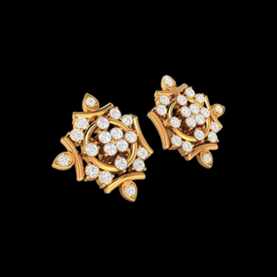 Exclusive 22K Gold and Diamond Earrings with Stylish Embellishments