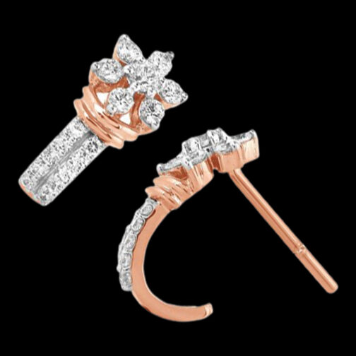 Sober Rose Gold Diamond Earring with...