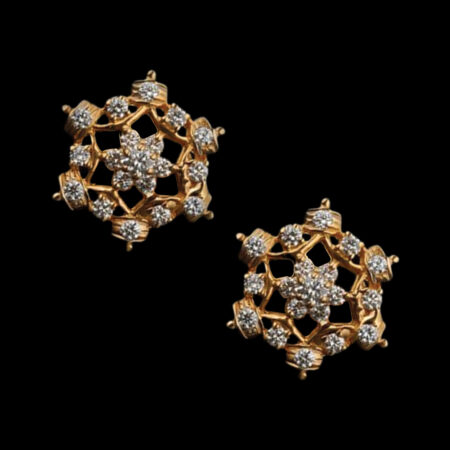 Fashionable Diamond Studs for Daily Wear with a Dazzling Centre Stone