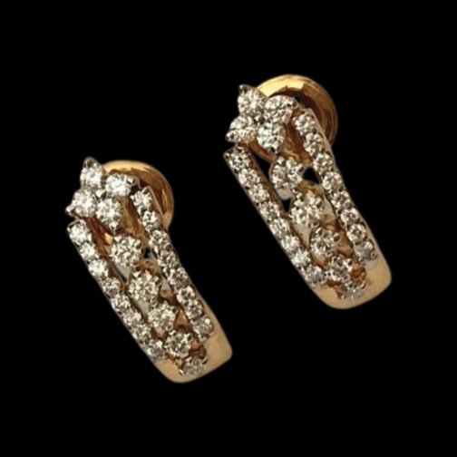 Exclusive long diamond earring with Fine setting and...