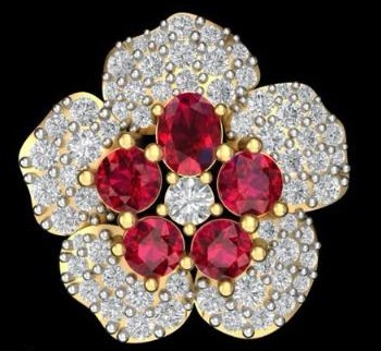 Ruby Delight Diamond Earrings