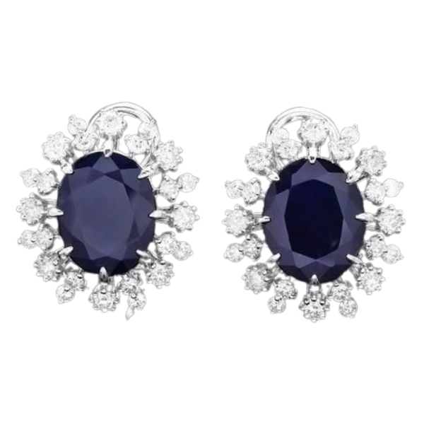 Bold Blue Cocktail Diamond Earrings