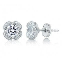 Dreamy white gold and real diamond studs