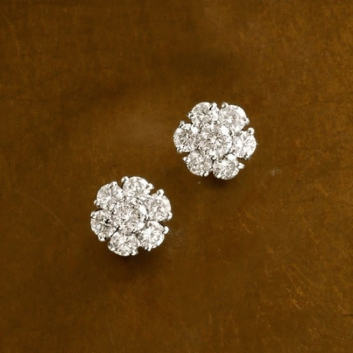 Floral diamond studs