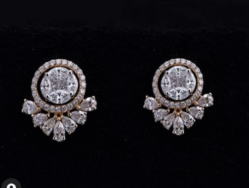 Ringlet Diamond Earrings with Droopy...