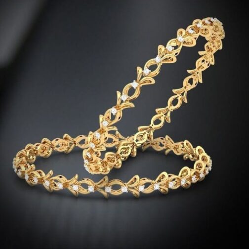 Daily Wear Diamond Gold Bangles