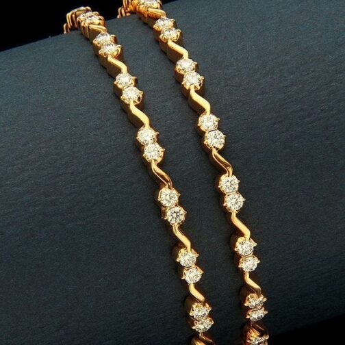 Impressive Diamond Gold Bangles
