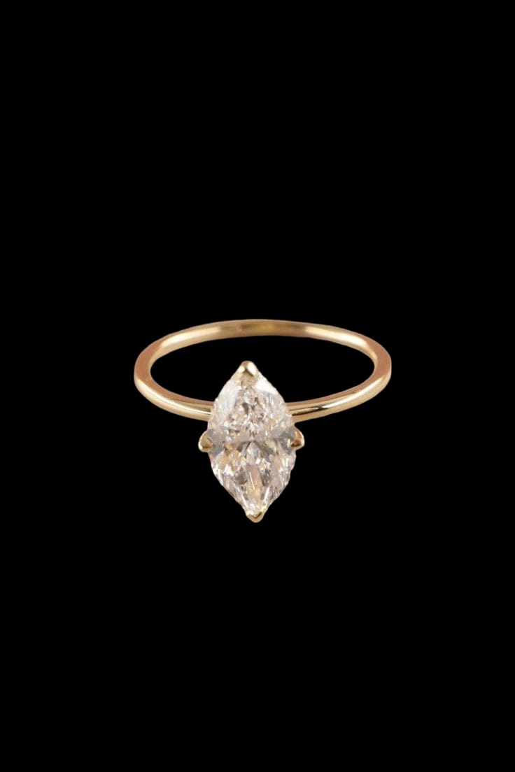 Exquisite Marquise Solitaire Diamond Ring