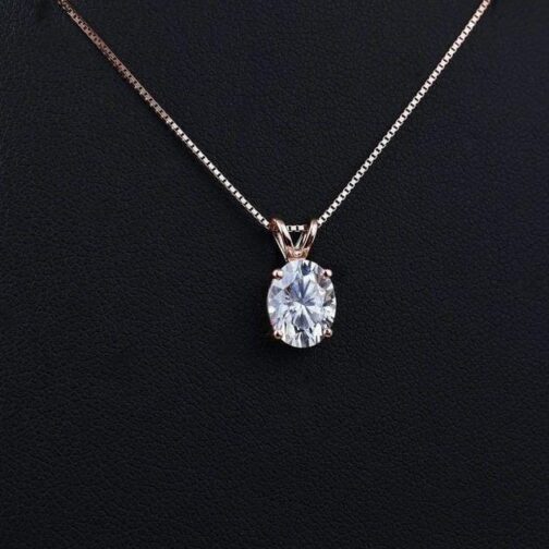 Solitaire Oval Diamond Pendant