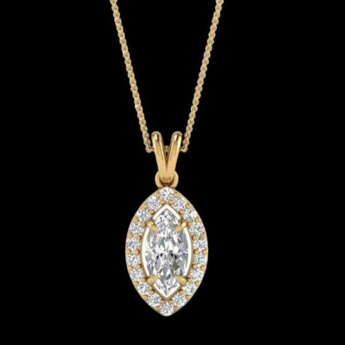 Solitaire Marquise Diamond Pendant