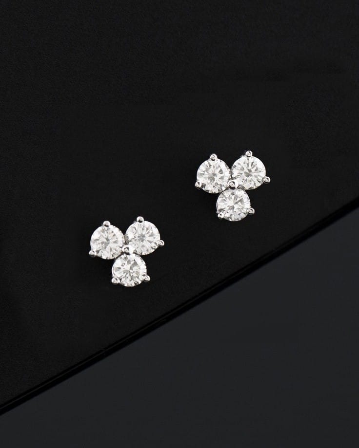 Modern Geometric Diamond Earrings