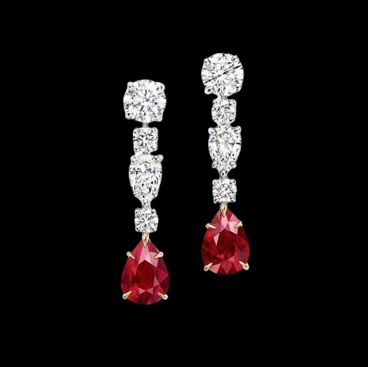 “Timeless Charm, Modern Flair: Introducing Our Solitaire Diamond Earrings with Ruby Infusion!”