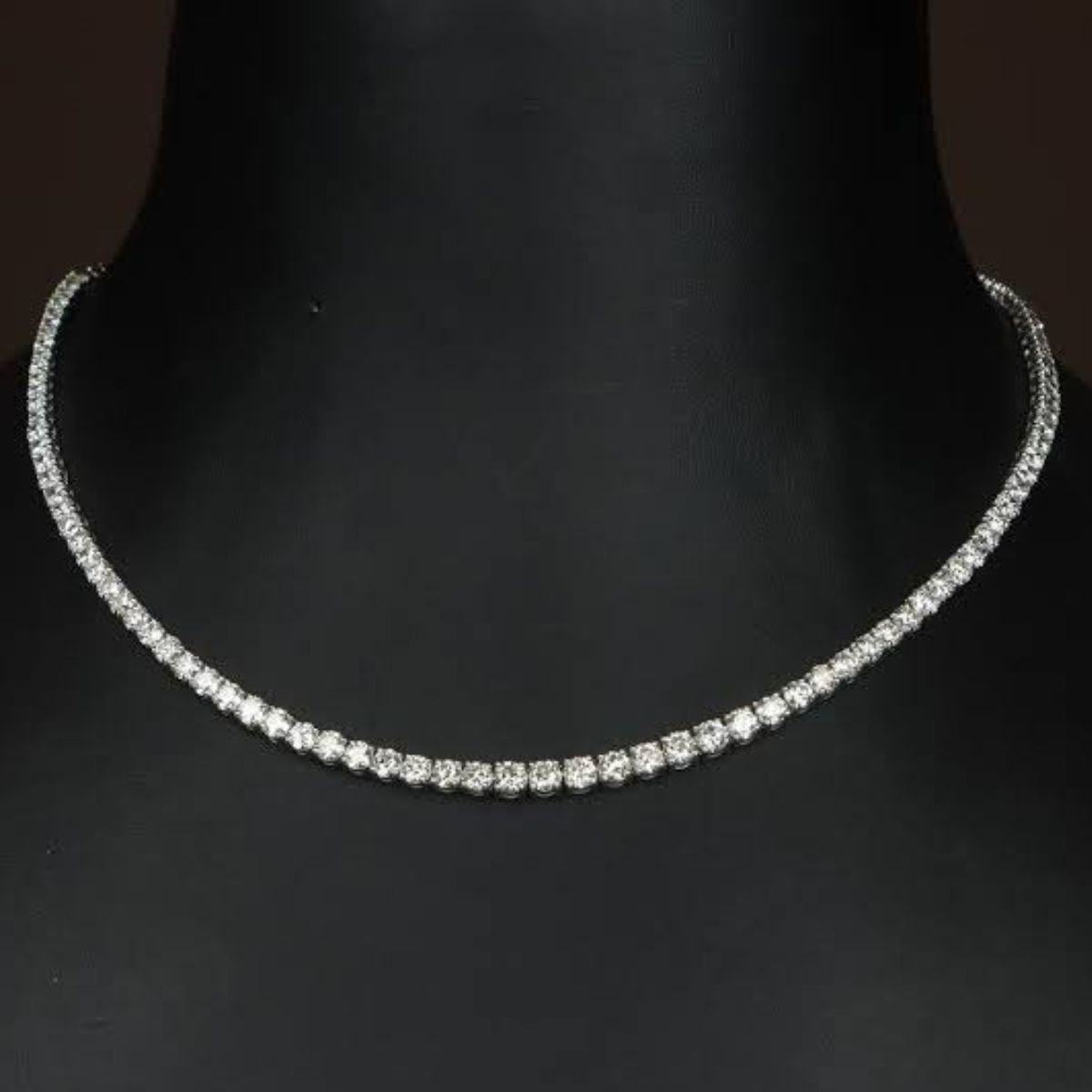 “Brilliant Allure: The Radiant 3mm Round Solitaire Tennis Necklace”
