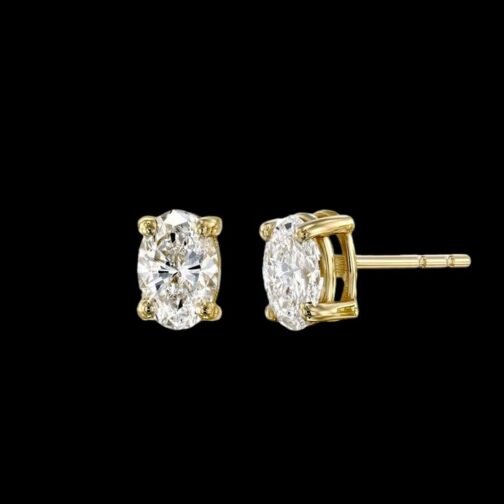 Eternal Shine: High-Quality Oval Diamond Earstuds
