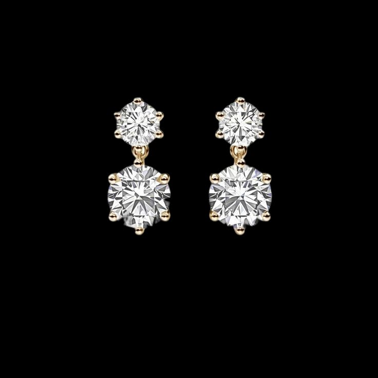 Perfectly Polished: Exquisite Diamond Solitaire Earrings