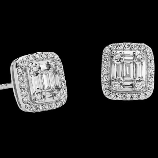 Everyday Luxury: Premium Solitaire Baguette Diamond Studs