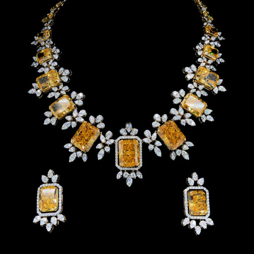Radiant Gemstone Diamond Necklace