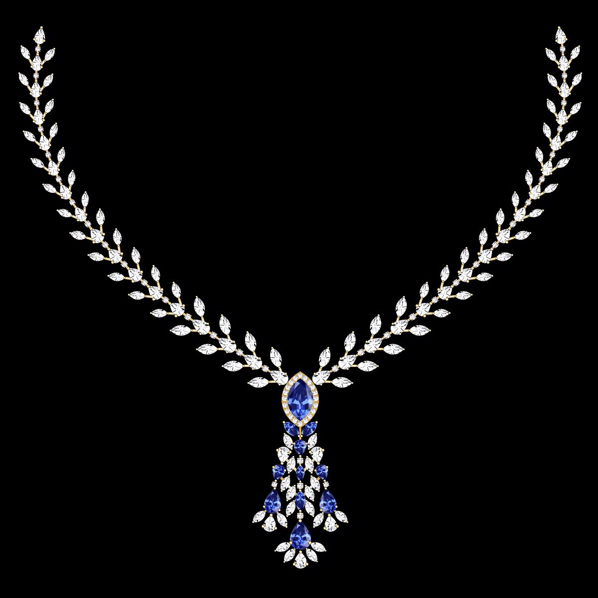 Golden Hour Halo Diamond Necklace