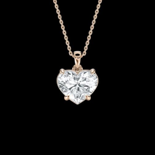 Diamond Harmony Solitaire Heart Pendant
