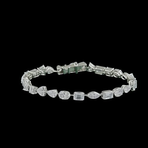 Multi-shaped Diamond Tennis Bracelet
