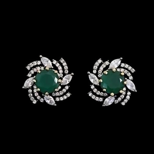Pure Charm Diamond Gem Studs- Pave