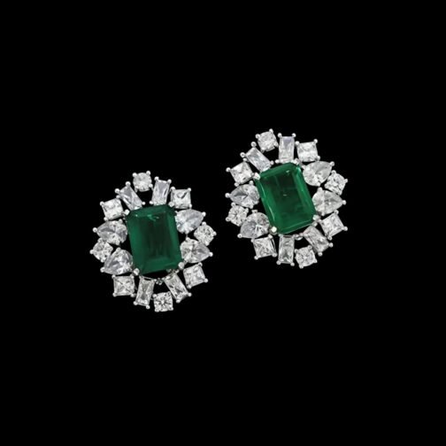 Daylight Glow Gem Earrings- Pave