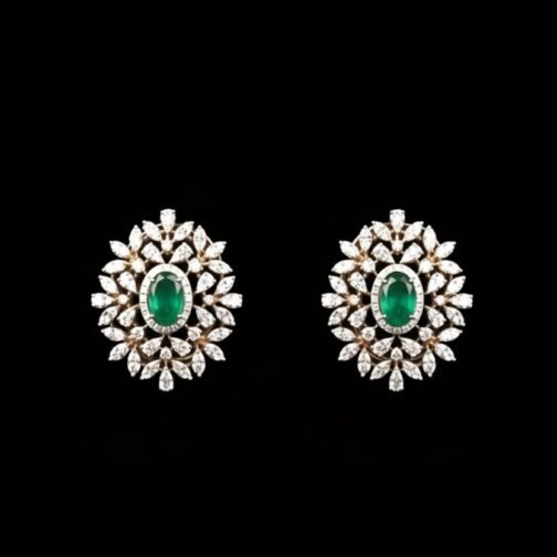 Shinning Bright Gem Studs- Pave
