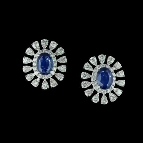Halo Bloom Gem Studs- Pave