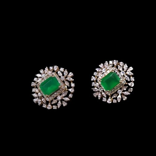 Luxe Cascade Gemstone Studs- pave